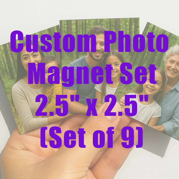 Custom Photo Magnet Set - 2.5" x 2.5" (Set of 9)