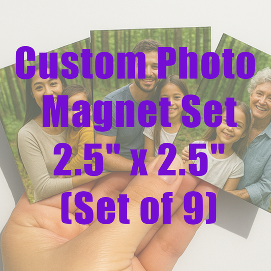 Custom Photo Magnet Set - 2.5" x 2.5" (Set of 9)